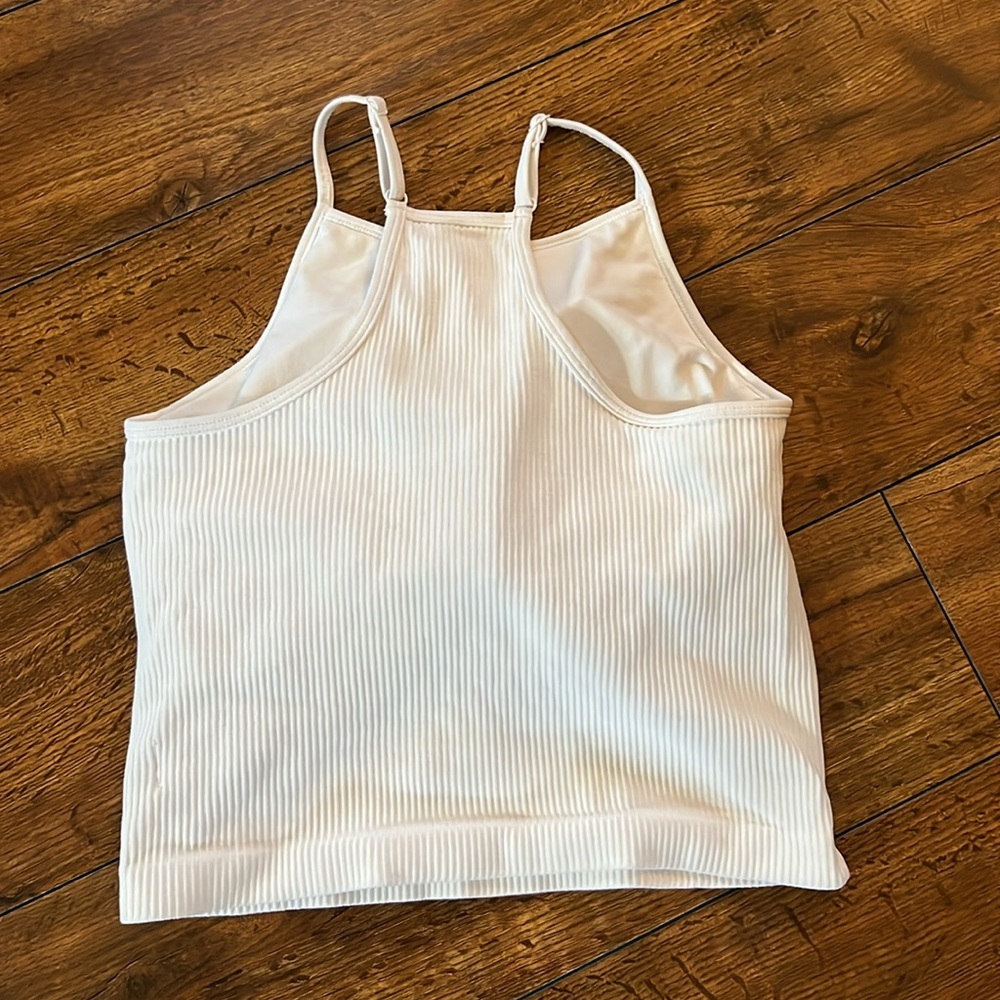 White Ribbed Tank Top - Picture 4 of 4